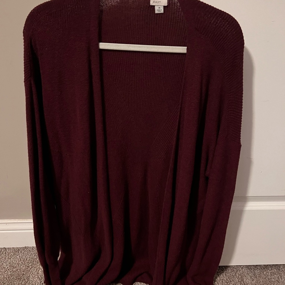 A New Day Burgandy Cardigan Sweater
